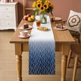thumbnail image 2 of Modern Navy Blue Table Runner 70 Inches, Abstract Ombre Geometric Morocco Bed Runner Dresser Scarves Tabletop for Indoor Outdoor Parties/Ceremony/Banquet, 13" x 70", 2 of 9
