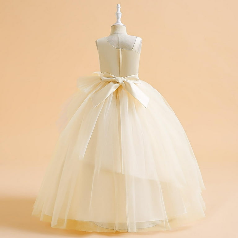 Atoguta 6-17 Years Girls Prom Dresses Tulle Princess Dress Junior Bridesmaids Pageant Formal Ball Gown Yellow, Infant Girl's, Size: 16-17 Years