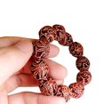 thumbnail image 4 of Pulsera de bambú Zulema Buda Budista tibetano 11 de oración 18mm flor grabado, 4 of 6