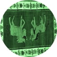 thumbnail image 1 of Ahgly Company Indoor Round Animal Emerald Green Traditional Area Rugs, 4' Round, 1 of 4
