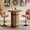 Light Brown, variant on Finmind Round Bar Table, 39.4-inch Tall Counter Height Home Bar Unit, Bistro Pub Table for Kitchen, Living Room, Light Brown (Only Table)