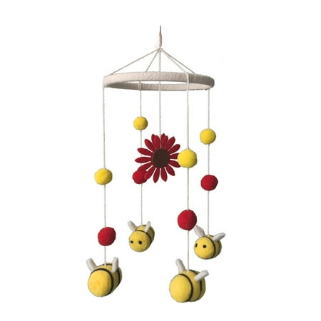 

BYDOT Sunflower Bee Hanging Decoration Wind Chimes Baby Rattle Crib Mobile Toy Bed Bell Pendant Kids Room Nursery Home Decoration