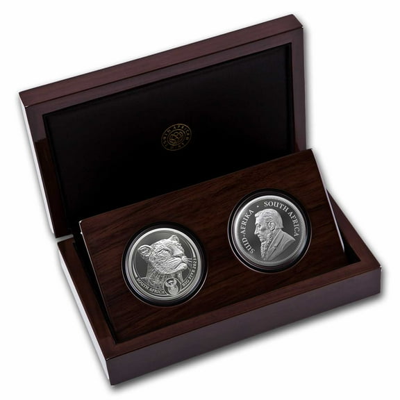 2023 South Africa 2-Coin Silver Krugerrand & Leopard Proof Set