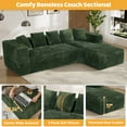 thumbnail image 3 of Wiilayok Modular Cloud Sectional Couch,107" L Shaped Sectional Sofa with Left/Right Chaise,Upholstered Deep Seat Sofa for Living Room Bedroom,Olive Green(Corduroy), 3 of 12