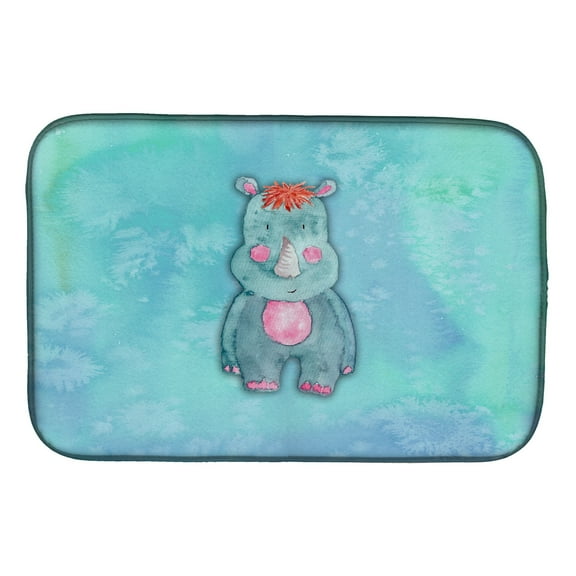 Caroline's Treasures Rhinoceros Watercolor Dish Drying Mat