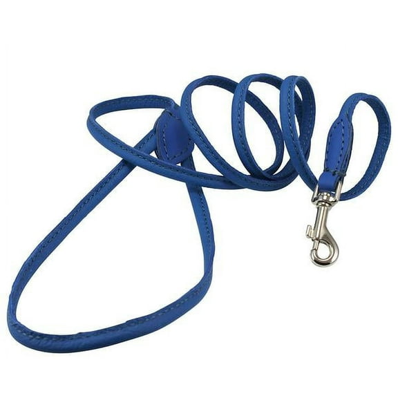 Dogs My Love 4ft Long Round Genuine Rolled Leather Dog Leash White (X-Small: 1/4" (6mm))