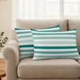 thumbnail image 6 of Outdoor Pillow Covers 20x12 Set of 2, Teal Ombre Grey Striped Waterproof Patio Throw Pillow Covers for Couch Sofa Chair, Farmhouse Stripe Modern Decorative Pillowcases for Throw Pillows, 6 of 9