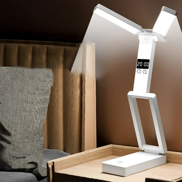 EGNMCR Desk Lamp With Pencil Clock Study Office Eye Protection Desk Lamp Reading Lamp Foldable Desk Lamp Large Capacity Battery Three Of Colour Temperature Nine desk lamp