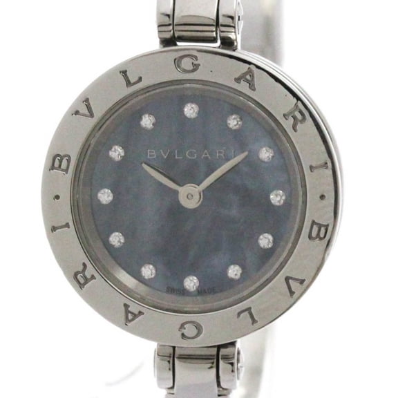 Pre-Owned BVLGARI B-Zero1 Diamond Blue MOP Dial Steel Quartz Watch BZ23S Polished