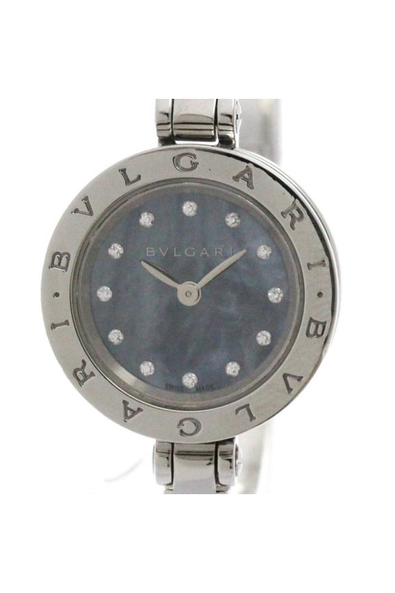Pre-Owned BVLGARI B-Zero1 Diamond Blue MOP Dial Steel Quartz Watch BZ23S Polished