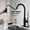 Matte Black-b, variant on Single Handle High Arc 360 Degree Rotating Nozzle Brushed Pull Out Kitchen Faucet, Single Level Stainless Steel Kitchen Sink Faucets with Pull Down Sprayer