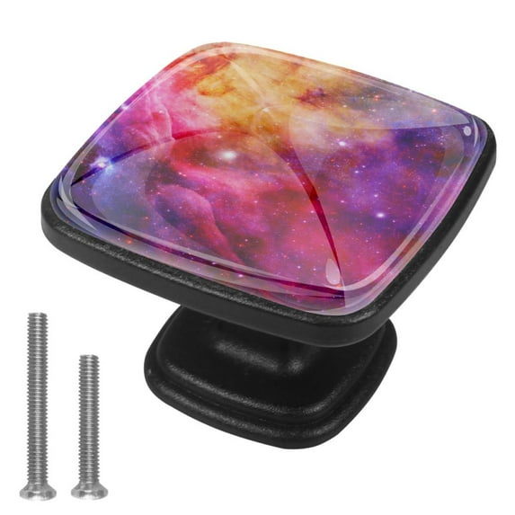 4 Pcs Cabinet Handle Drawer Pulls Galaxy Knobs with Screws Square Furniture Office Cabinet Knob Decoration