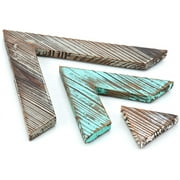 J JACKCUBE DESIGN Rustic Wood Chevron Arrows Farmhouse wall dcor Triangle shaped Boho Style Hanging Vintage Art Signs Set of 3 for Home - MK540A