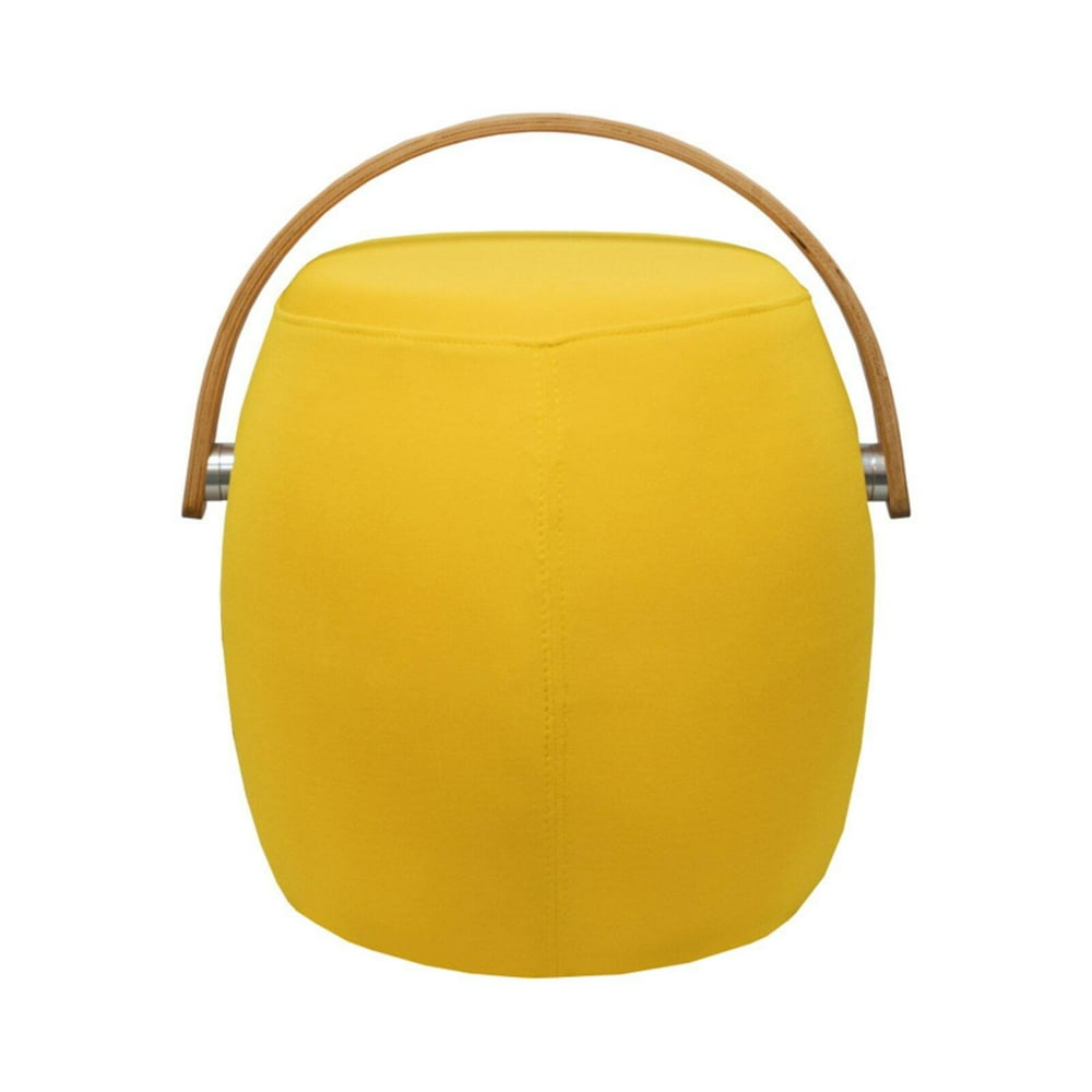 Bucket Ottoman Stool Chair with Carrying Handle (Yellow)