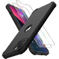 thumbnail image 1 of TEMOGU-for iPhone 13 Case with [2 Tempered Glass Screen Protector] [Camera Protection] Shockproof Soft Silicone Back and Hard PC Protective Bumper Cover for iPhone 13 Phone case (2021)-Black, 1 of 4