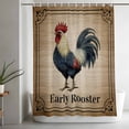 thumbnail image 5 of Early Rooster Extra Long Shower Curtain Set, Waterproof Shower Curtains for Bathroom, Brown Spring Farmhouse Vintage Chicken Washable Fabric Bath Curtain for Bathtub with Hooks 72x96 Inches, 5 of 9
