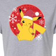 thumbnail image 3 of Pokémon - Pikachu Santa Hat Ugly Sweater - Juniors Cropped Cotton Blend T-Shirt, 3 of 5
