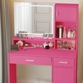 thumbnail image 5 of Vanity Desk with Mirror and LED Light Strip,Dressing Table with Large Drawer, 3 Level Storage Dresser & 3 Lighting Modes Adjustable Brightness, Suitable for Bedroom, 5 of 6