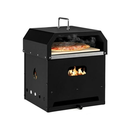 Portable Pizza Oven 4-in-1, 12 Inch Pizza Stone, Outdoor BBQ Grill & Fire Pit