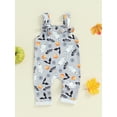 thumbnail image 2 of Suealasg Baby Boys Girls Overalls Romper 3 6 12 18 Months Infant Halloween Clothes Sleeveless Square Neck Ghost Cobweb Print Overalls Jumpsuits, 2 of 7
