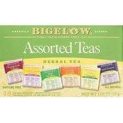 Bigelow Assorted Herbal Teas, 18 Count, Pomegranate Pizzazz, Mint Medley, I Love Lemon, Cozy Chamomile, Orange & Spice and Sweet Dreams