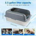 Extra Large Stainless Steel Litter Box with Lid, High Sides Covered