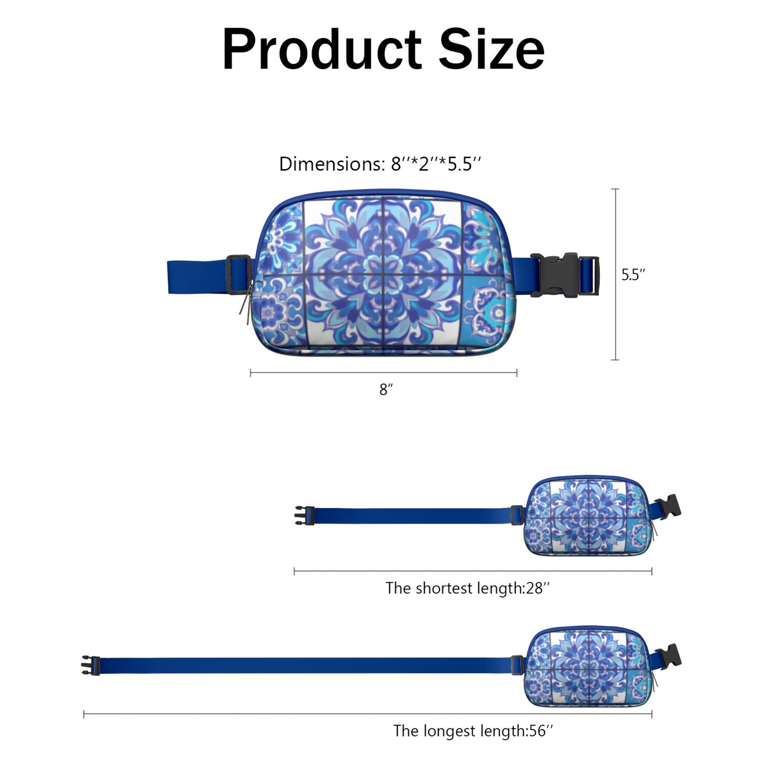 Waist Packs Bag Bohemian Tribal Waist Bag Running Belt Bag for Jogging for Women Casual Waist Packs with Adjustable Strap Waterproof Belt Bag for Daily Leisure Music Festival/Event