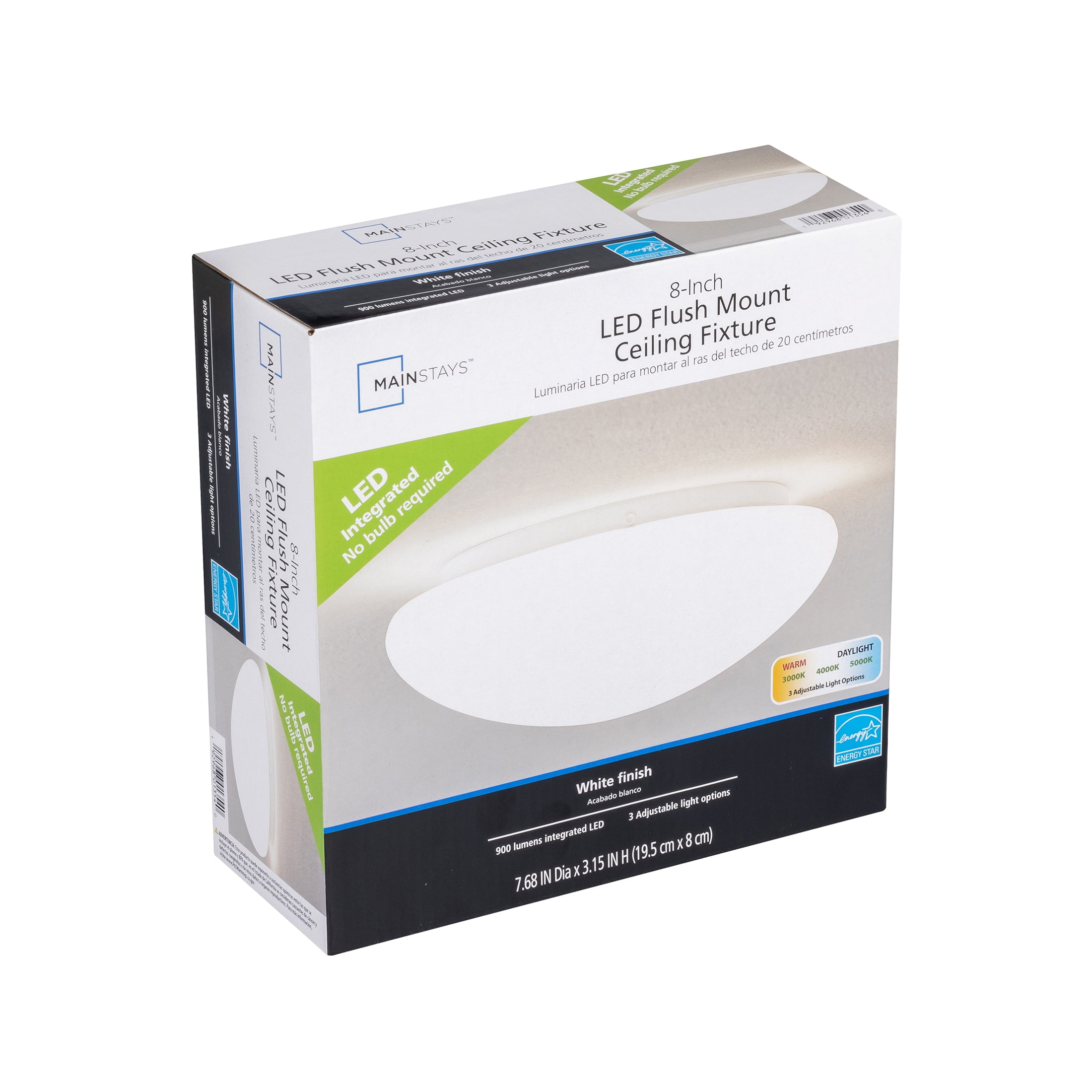 Mainstays 8in 900LM 3CCT Flush Mount