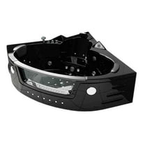 Whirlpool Bathtub black 59,05" x 59,05" double pump with Heater - Majestic