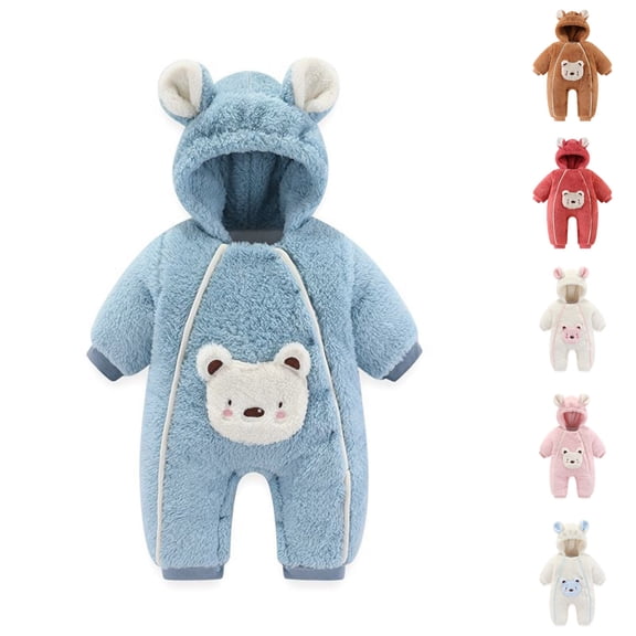 Elainilye Fashion Infant Baby Long-sleeved Jumpsuit Fall Winter Color-blocked Clothing Jumpsuit Romper Sizes Newborn-24M