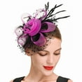thumbnail image 4 of Prolriy Fascinators Hats for Women Headbands for Women Hat for Women Wedding Flower Mesh Feathers Hair Clip Tea Party Headband Hair Accessories for Women Black, 4 of 6