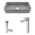 thumbnail image 6 of VIGO Concreto Stone 24 in. Rectangular Vessel Bathroom Sink in Gray with Norfolk Faucet and Pop-Up Drain in Brushed Nickel, 6 of 10