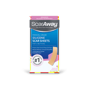 ScarAway Advanced Skincare Silicone Scar Sheets for C-Section, Reusable Sheets (1.5” x 7”) for Hypertrophic and Keloid Scars from C-Section & Other Surgeries, 4 Sheets