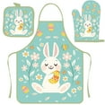 thumbnail image 2 of TopLLC Easter Decorations Easter Cooking Apron Insulated Mitts Insulated Pads Three Piece Set Suspender Apron Kitchen Cooking Apron BBQ Apron Holiday Decorative Sleeveless Apron Polyester Apron, 2 of 6