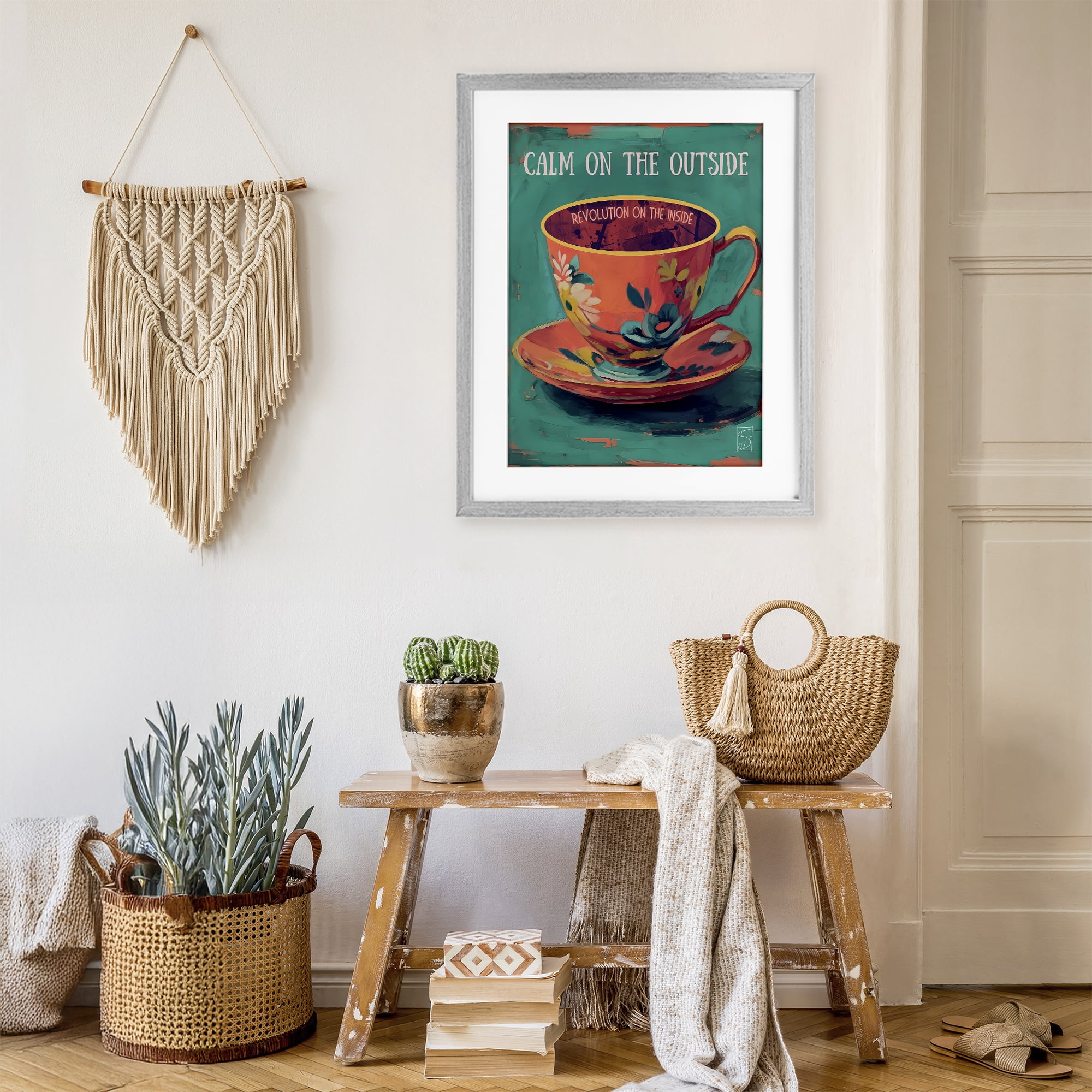 Stupell Industries Revolution On The Inside Gray Framed Print Under Glass, design by Sara Culpepper