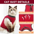 thumbnail image 3 of Tingzi Cat Recovery Suit for Abdominal Wounds,Cat Onesie for Cats After Surgery Cone of Shame Alternative Surgical Spay Suit for Female Cat, 3 of 7