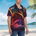 thumbnail image 5 of Daiia Colorful Abstract Wave Motion Hawaiian Shirt for Men Gentle Cotton Regular Short Sleeve Casual-Large, 5 of 9