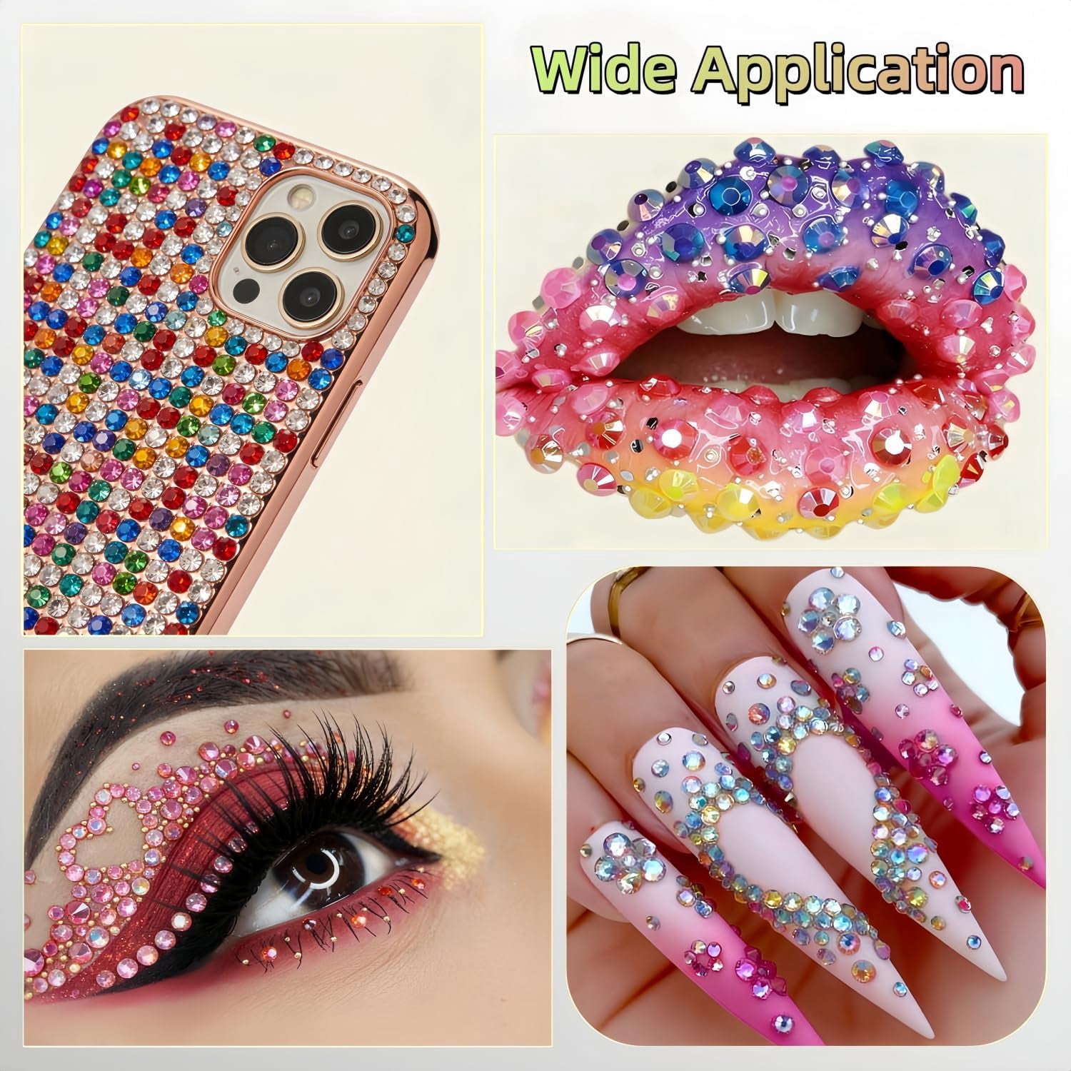 Resin Jelly Rhinestones for Bedazzling,Multicolor 3mm Flatback Gems for Diamond Art,Crystal Bedazzler Kit with 3Pcs 10ml B7000 Jewelry Glue for Nail Art Crafting Clothing Book Makeup (15 Color)
