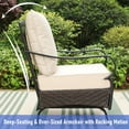 thumbnail image 4 of MF Studio 5-Piece Outdoor Fire Pit Set, Patio Conversation Set with Wicker Steel Chair & 50000 BTU Fire Table, Black Frame & Beige Cushions, 4 of 14