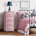 thumbnail image 2 of Sorbus 4-Drawer Nightstand, Bedside Table with Steel Frame, Wood Top, Pink, 2 of 5