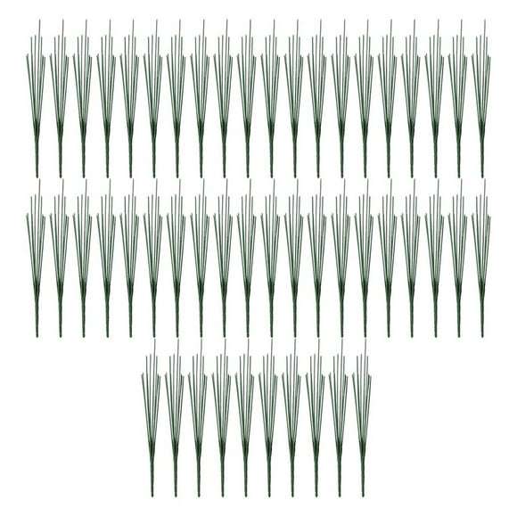 50 Pcs Tiges de Fil Floral Vert Foncé de 14 Pouces Fil Floral pour Artisanat de Fleurs Artificielles en Plastique Bricolage Artisanat