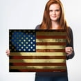 thumbnail image 2 of American Flag Sign, Vintage Rustic Wall Decor, 18x24 Corrugated Plastic, 2 of 7