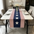 thumbnail image 5 of Miwamany Anniversary of Independence Day Table Runner, Star-Printed American Style Linen Table Runner, Patriotic Dining Decor for Home Kitchen Coffee Table, 5 of 6