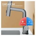 thumbnail image 6 of Waterfall Basin Faucet Pull-Out Kitchen & Bathroom Faucet, Rainfall Temperature Digital Display No Battery SUS604 Stainless Steel, 6 of 12