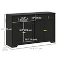 thumbnail image 3 of HOMCOM Buffet Bahut, Armoire de Cuisine avec Tiroirs, Noir, 3 of 10