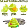 thumbnail image 2 of Pet Interactive Fun Roller Exerciser 3 Level Cat Teaser Ball Toy con 3 bolas de colores (verde) JAMW Sencillez, 2 of 5