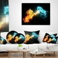 thumbnail image 3 of Designart Fire and Water Abstract Horses - Animal Throw Pillow - 18x18, 3 of 4