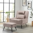 thumbnail image 6 of Andeworld Accent Chair with Ottoman,Living Room Chair with Pillow,Upholstered Armchair for Living Room, Comfy Reading Chair for Bedroom(White), 6 of 7