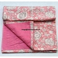 thumbnail image 2 of Hippie Floral Handblock Handmade Cotton Block Kantha Quilting Vintage Throw Blanket Hippie Queen/King Size Bohemian Bed Decor Quilt, 2 of 5