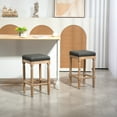 thumbnail image 7 of Backless Tufted Seat and Classic Nailheads Trim Bar Stools - Set of 2, Dark Gray, 7 of 7